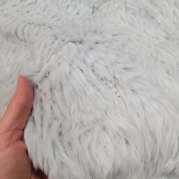 Brandon Thomas 100% rabbit fur poncho Baby Blue Y2k 2000s 90s Pastel - Picture 2 of 5